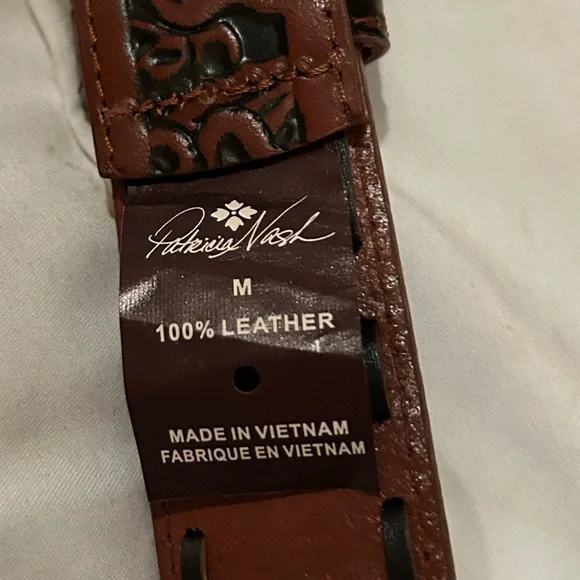 PATRICIA NASH Tooled Leather Belt with Engraved Buckle - Picture 6 of 7